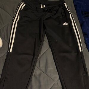 Adidas  Black Joggers with White Stripes